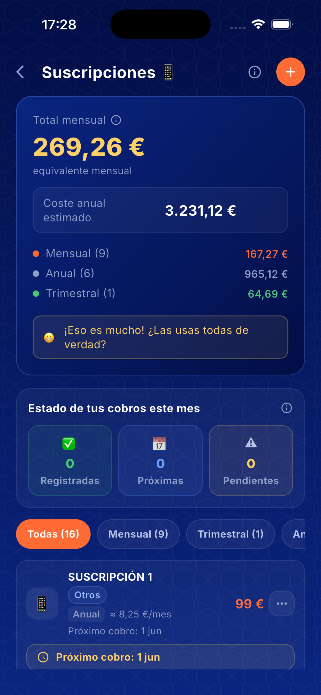 Suscripciones en NEVORI
